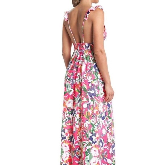 Maaji Pink and White Maxi Dress with Slit - Picture 2 of 7